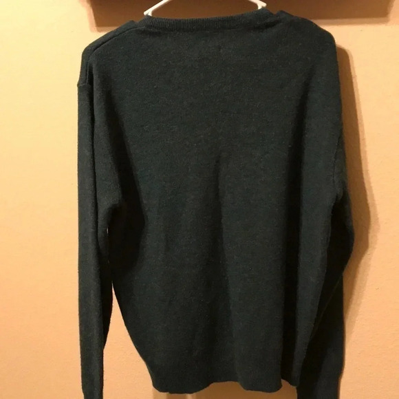 Robert Bruce Gray Green Heathered V-Neck Sweater - Picture 3 of 4